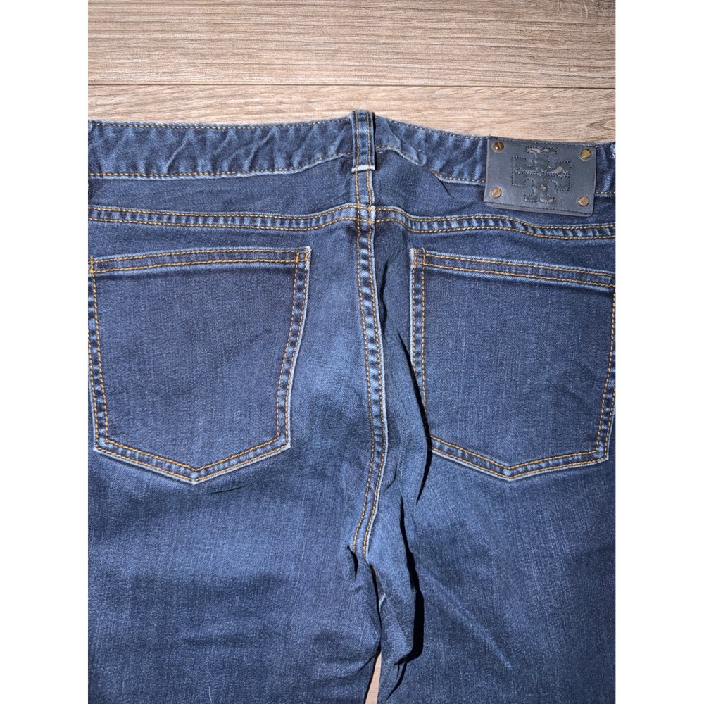 Tory Burch Womens Straight Leg Jeans Dark Wash Denim Size 28 Gold Hardware X4 - Picture 9 of 12